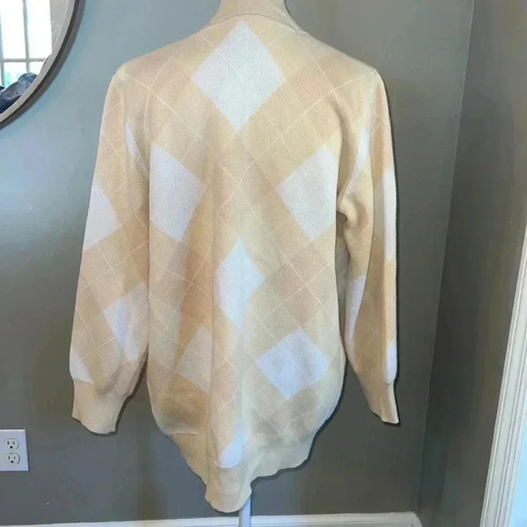 Sandro Beige and White Diamond Cardigan - Picture 5 of 12